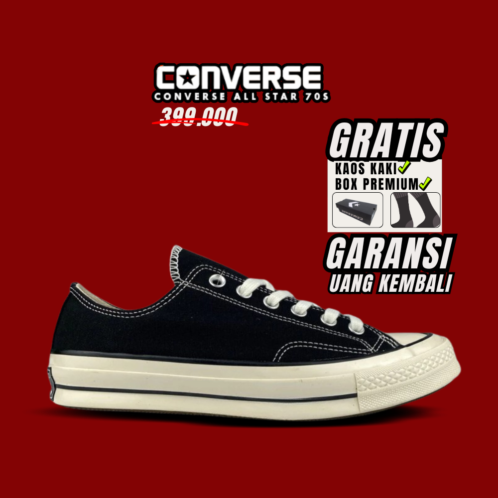 Sepatu  Pria Wanita Converse Cdg  All Star 70s Hitam Putih Cream Peaceminusone High  Bnwb Grade orig