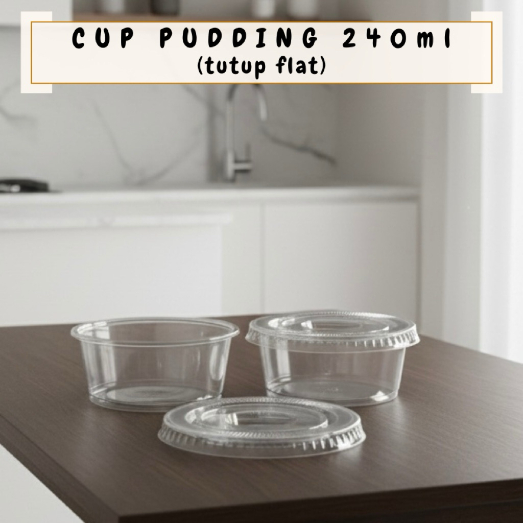 KELIPATAN PEMBELIAN 50 PCS CUP PUDING UK 240ML / CUP PUDING PUYO 240ML / CUP PUDING / PUDING / CUP P