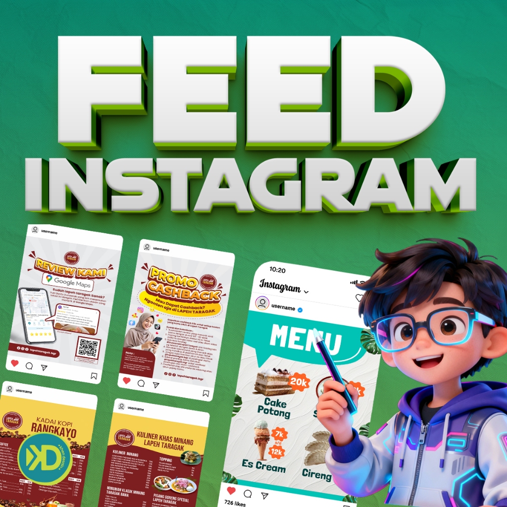 Jasa Desain Feeds Instagram Estetik untuk Konten Media Sosial