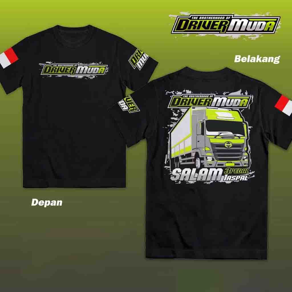Kaos Driver Muda Salam 3 Pedal 1 Aspal - Baju Distro Racing Kata Kata Driver Muda Truk Truck