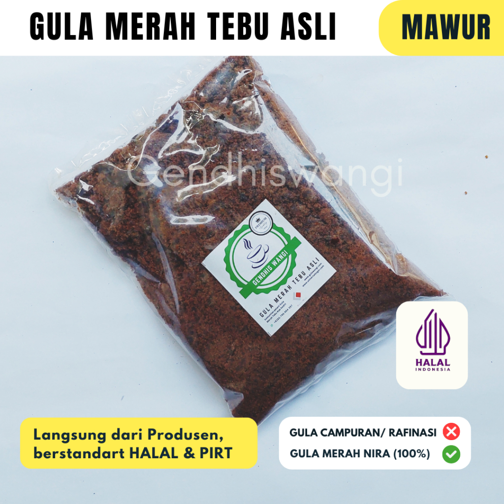 GENDHISWANGI- GULA MERAH TEBU (MAWUR) KERING 1 KG/ GMT/ ECO ENZYME/ FOODGRADE