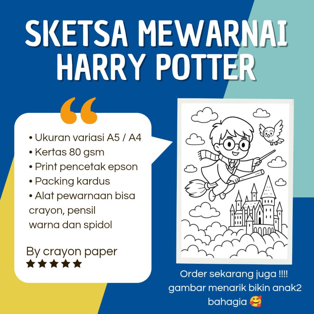 Gambar Mewarnai Harry Potter - Gambar Mewarnai Anak - Gambar Mewarnai Orang Dewasa - Buku Mewarnai -
