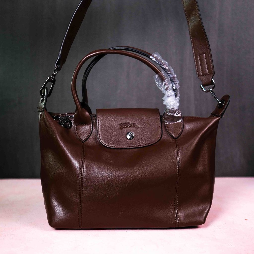 [Bag] Princesshuang28 - LC Le Pliage Cuir Top Handle - Medium - Coffee [Ready Stock]