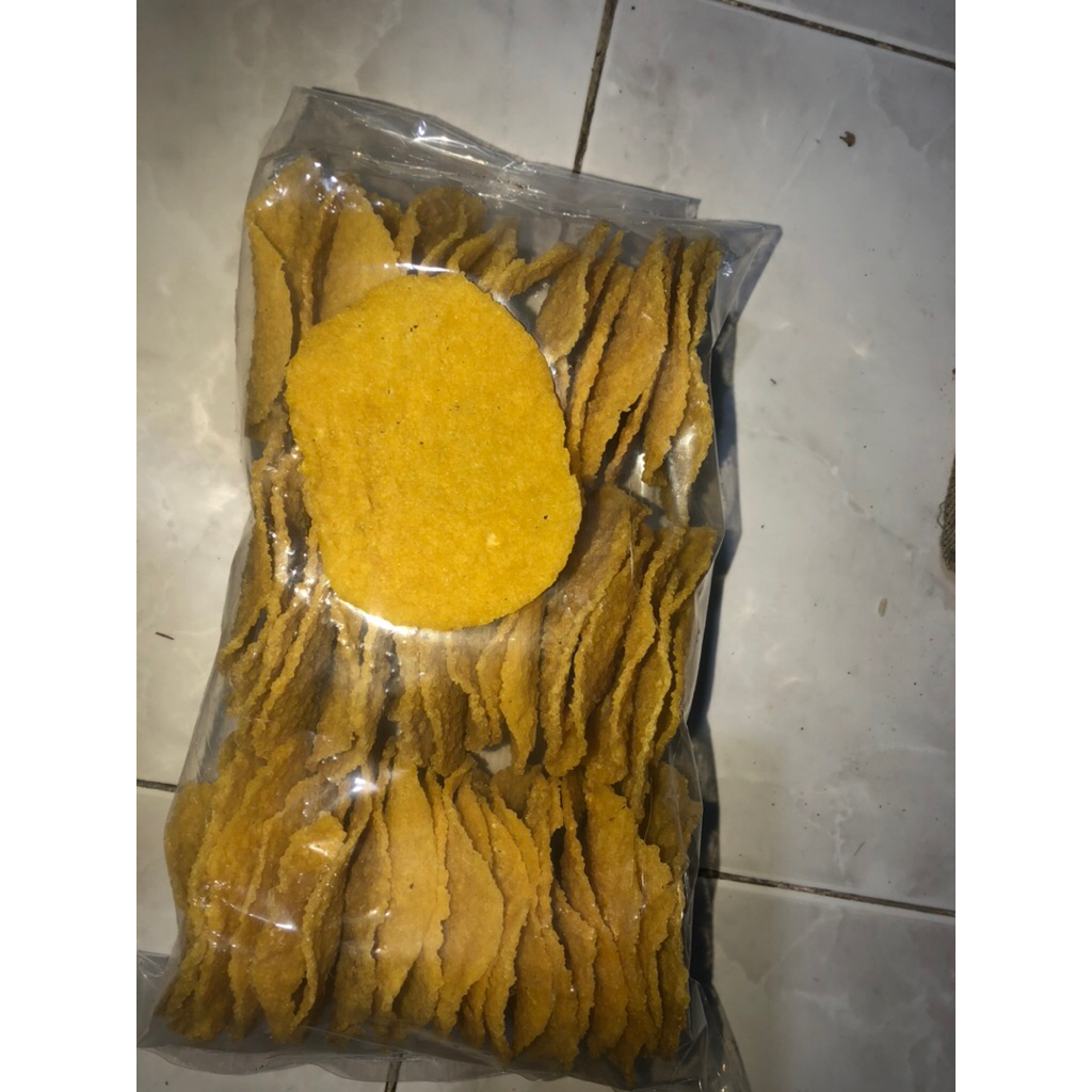 kerupuk beras / puli pasirian bulat 500gr mentah.
