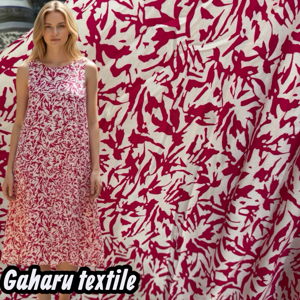 kain katun katun rayon viscose - rayon viscose motif - rayon viscose meteran {IQ05}