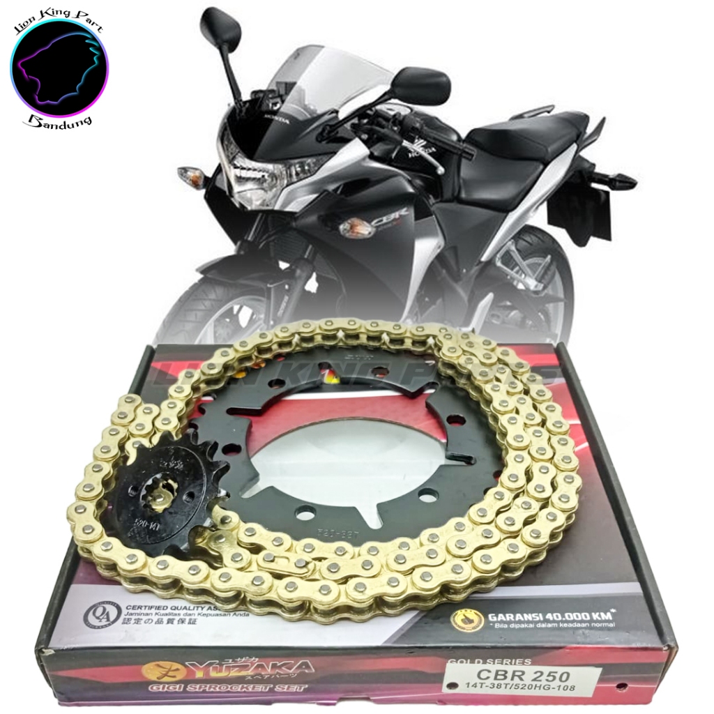 GEAR SET GEARSET CBR250 CBR 250 CBU THAILAND YUZAKA 520 RANTAI GOLD