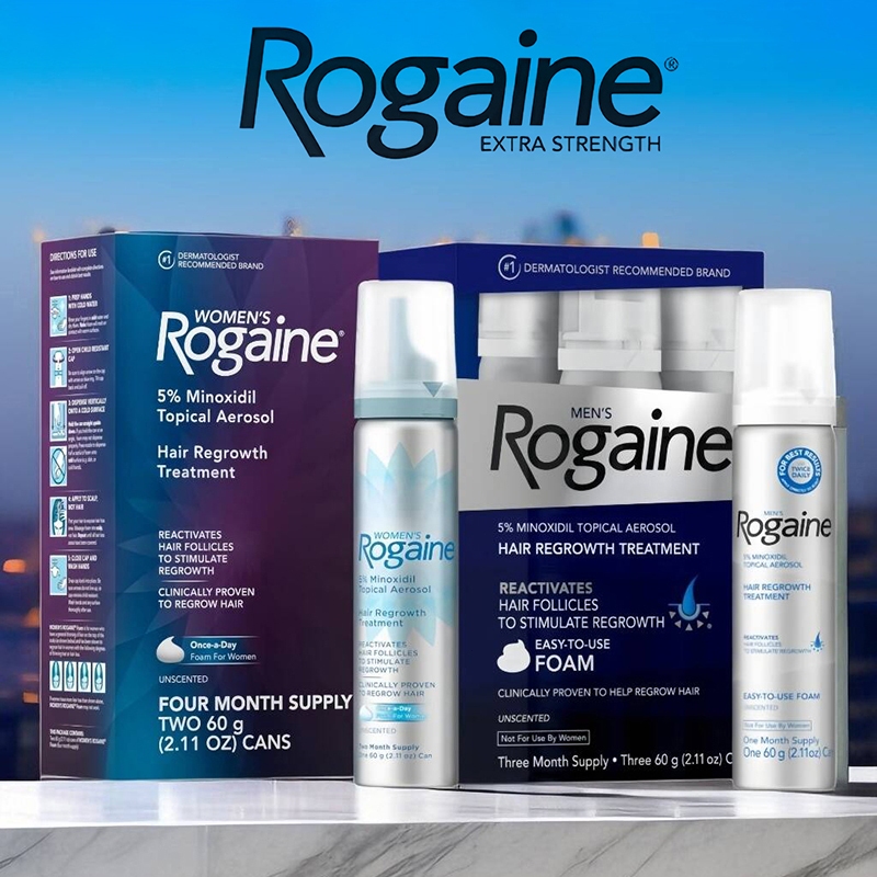 Rogaine 5% Minoxidil Foam Men's & Women's 60g/Rogaine Hair Growth Treatment 5% Minoxidil Foam