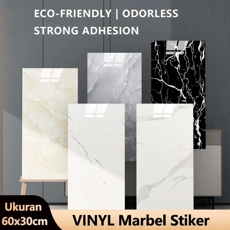Wallpaper dinding VINYL Marble 30 x 60 cm Lantai Vinyl Marbel Granit Stiker Cabinet Marbel/ Wallpape
