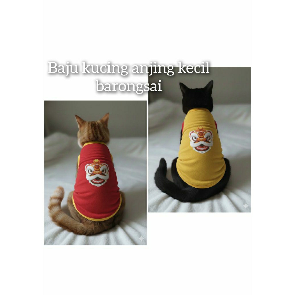 Baju Kucing Anjing Kaos Barongsai