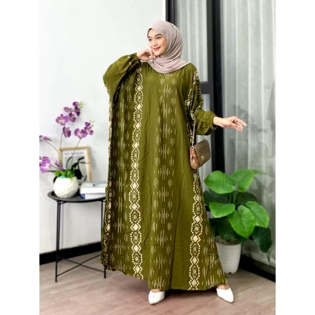 NEW DEALS KAFTAN SEMPROT BAHAN RAYON SUPER JUMBO LD 160cm BAJU MUSLIM KEKINIAN