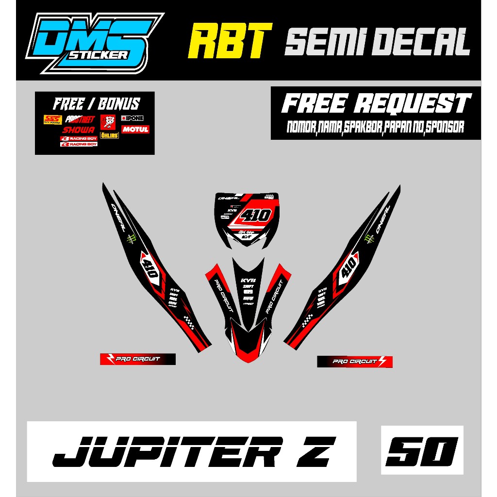 Sticker JUPITER Z SEMI FULL BODY BEBEK MODIF SUPERMOTO TERBARU TERVIRAL MOTOR TRABAS DMS V 50