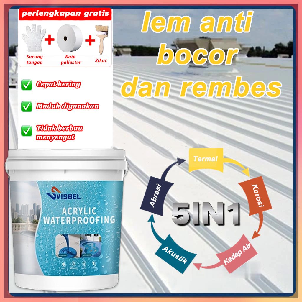 Cat Kalis Air WP5+ 1KG 5in1 – Penambal Rembes Atap Genteng Keramik Tembok Kusen | Lem Anti Bocor Per