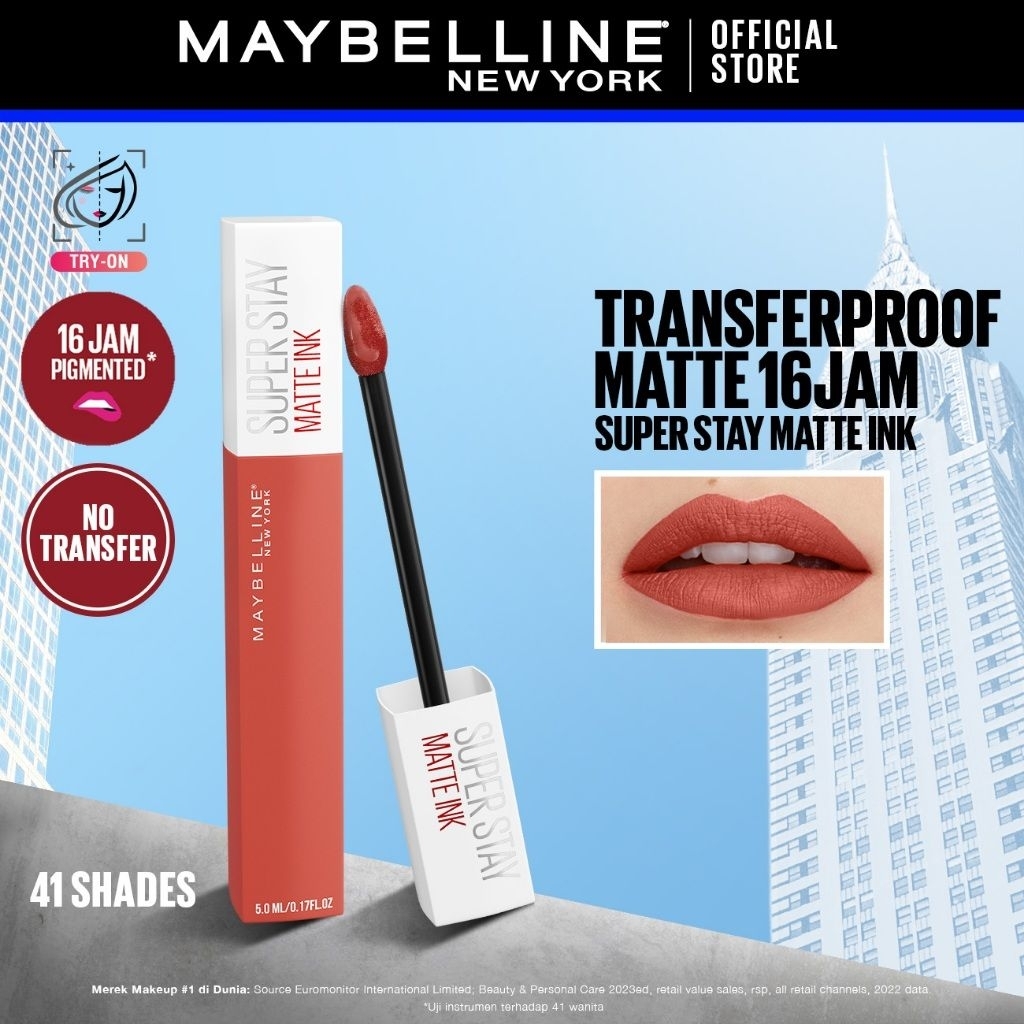 Maybelline Superstay Matte Ink Liquid Matte Lipstick - Tahan Lama, Transferproof, 30+ Warna