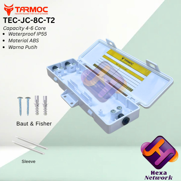 Tarmoc TEC-JC-4C2-T1 | Mini Joint Closure  4/6 Core Putih | 4/6 Core White