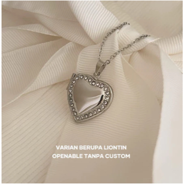 Love Note Heart Locket Necklace | Kalung Liontin Foto Ukiran Gift | Sirene Jewelry