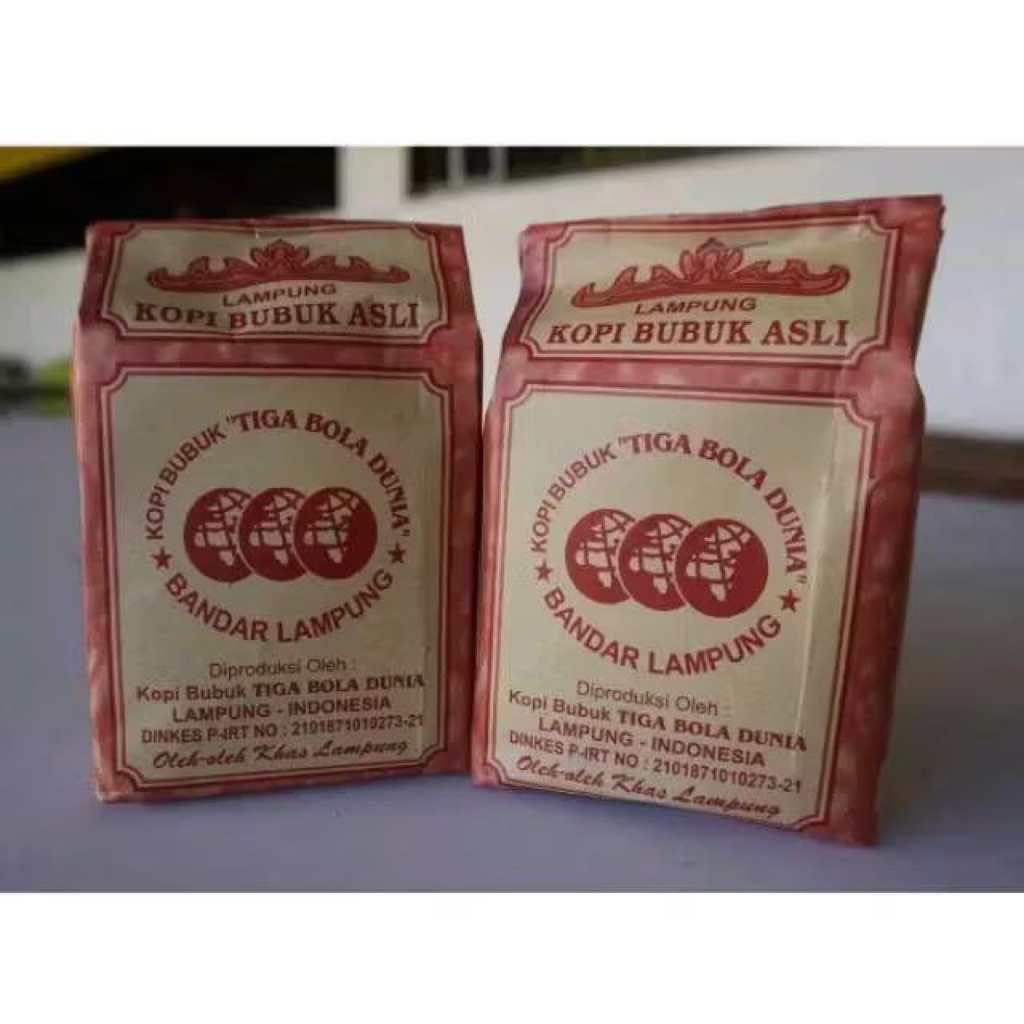 Kopi Lampung . kopi bubuk asli lampung cap tiga bola dunia