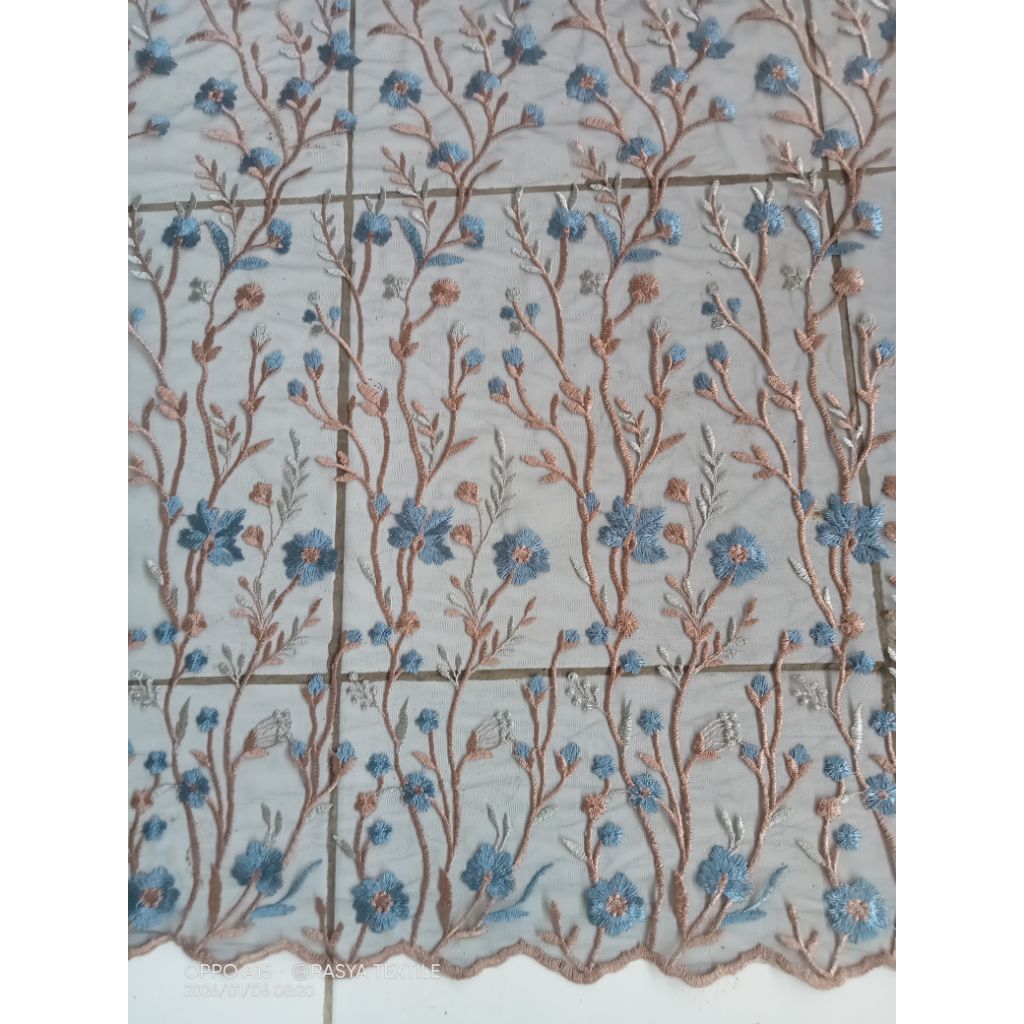 bahan brukat tile motif bunga bahan brukat tile motif bordiran bahan brukat tile premium bahan bruka