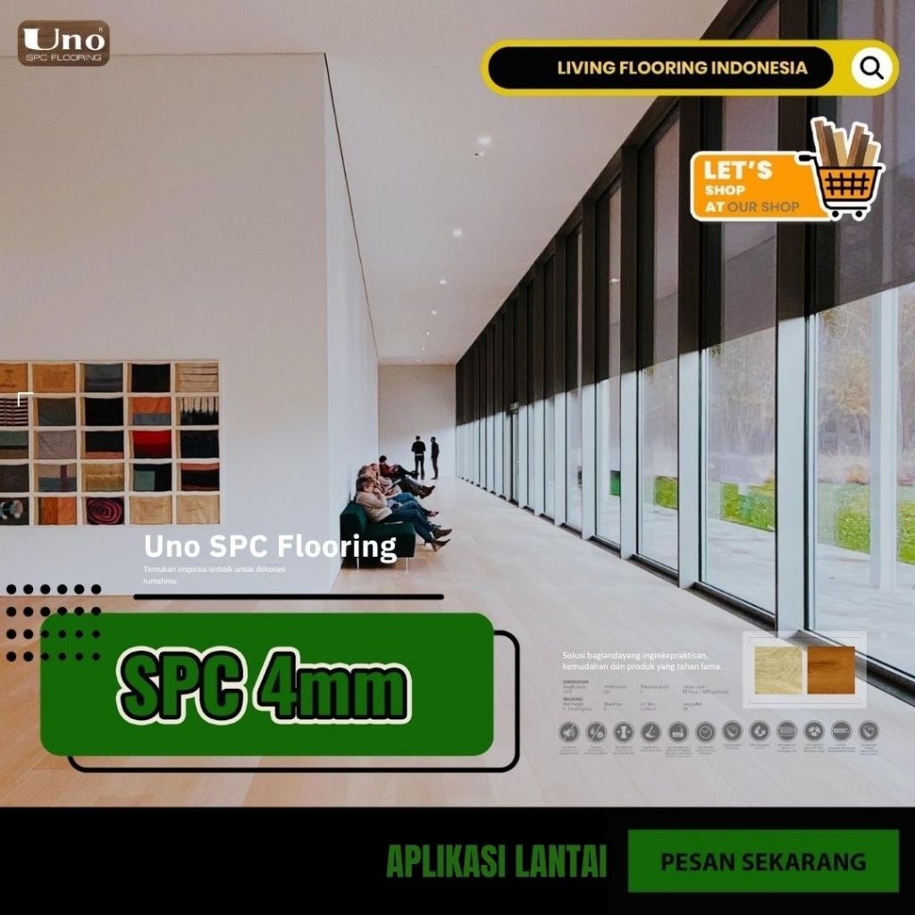 Lantai Vinyl SPC Uno 4mm | Lantai Vinyl Motif Kayu
