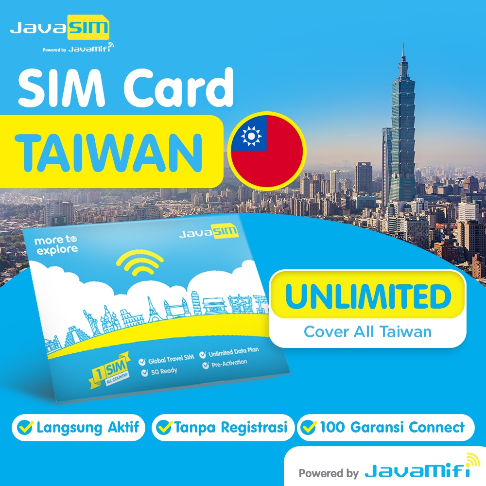 JavaMifi SIM Card TAIWAN Unlimited Quota 30 HARI