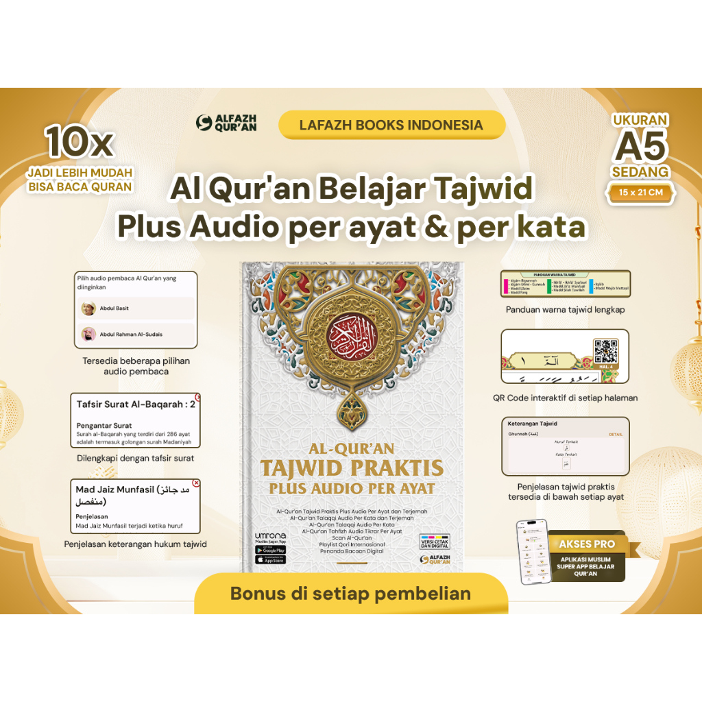 Al Quran belajar tajwid plus audio per ayat dan perkata tafsir latin terjemah cocok untuk pemula ana