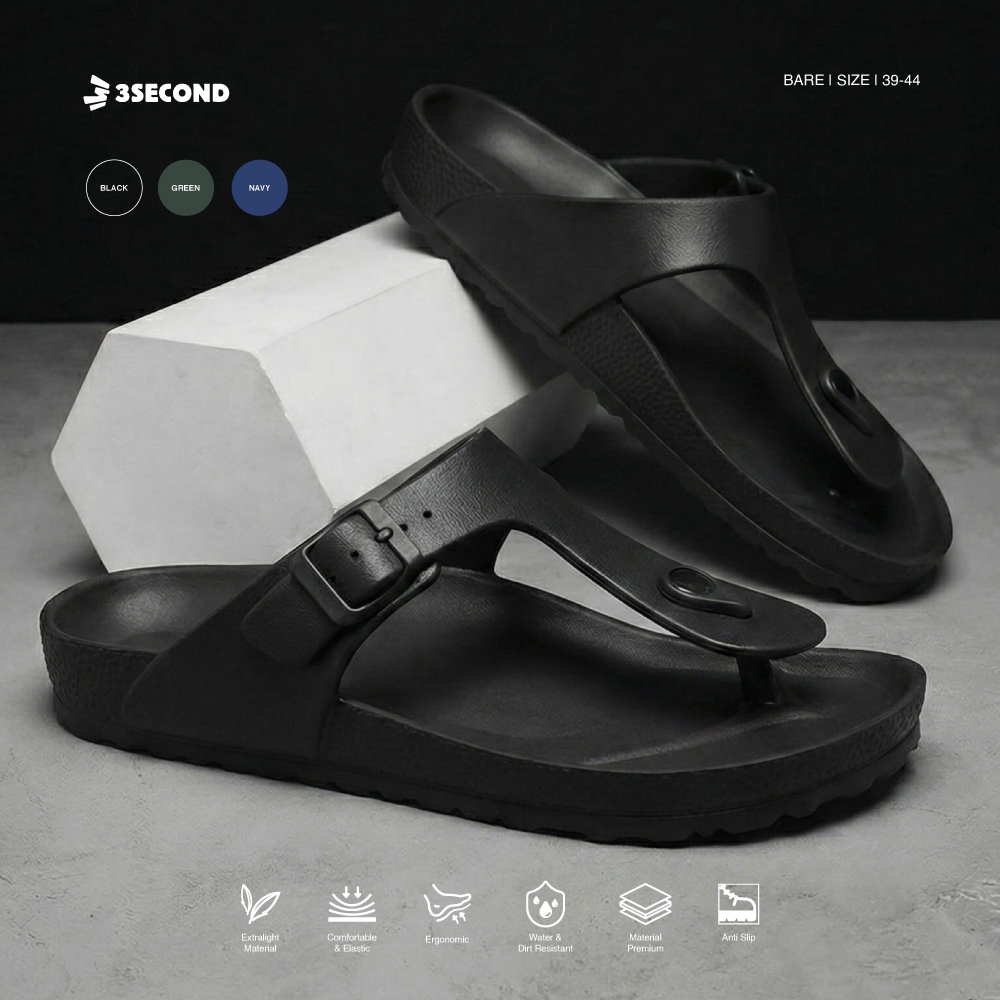 3Second Sandal Jepit Pria Flip Flop Sandals Bare OL-CFA080925