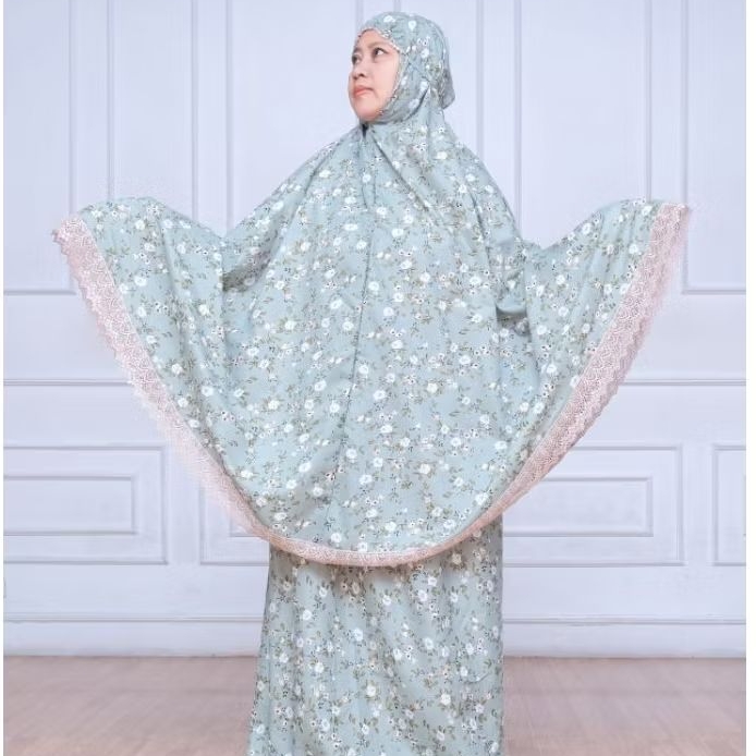 Mukena Dewasa Katun Motif Bunga