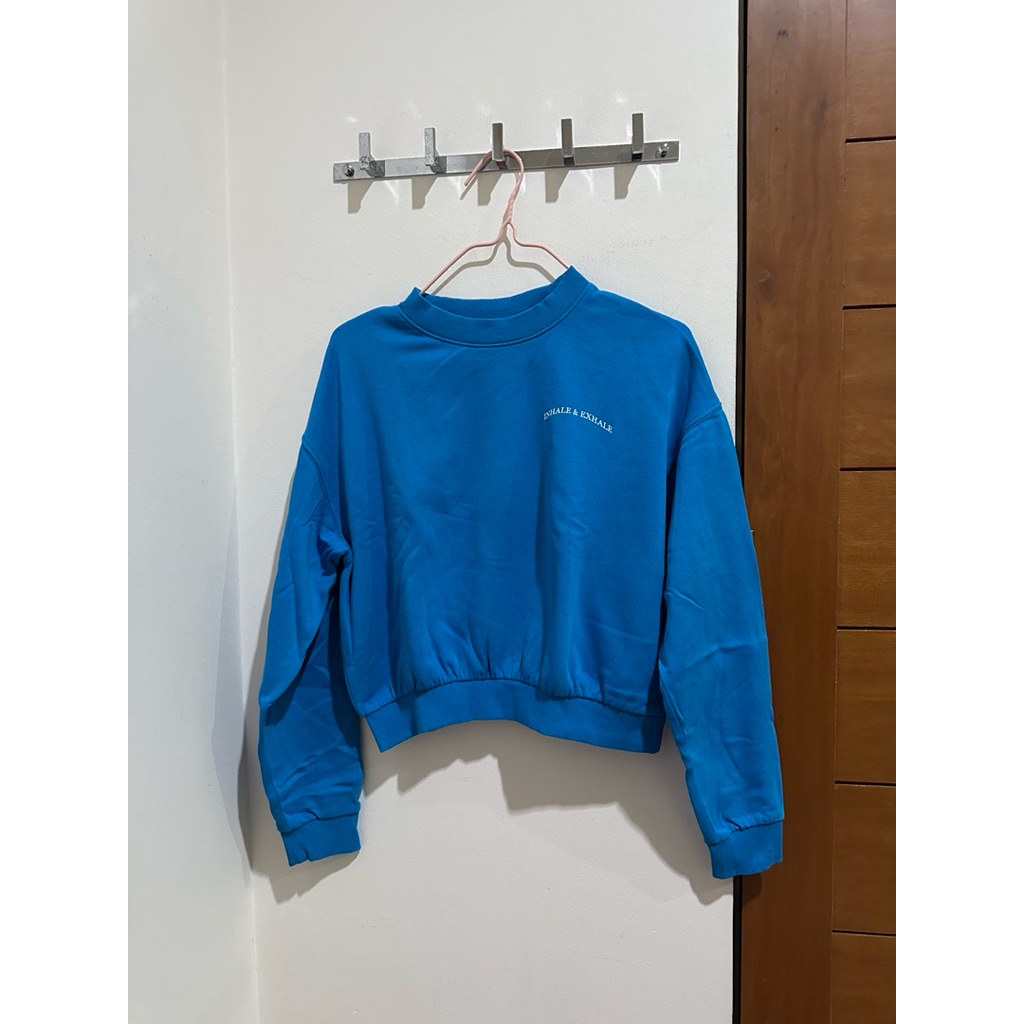 Hnm Divided Inhale and Exhale Blue Sweater