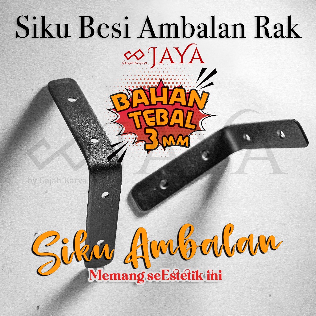 Rak Besi Siku L Ambalan Dinding Tebal Kuat