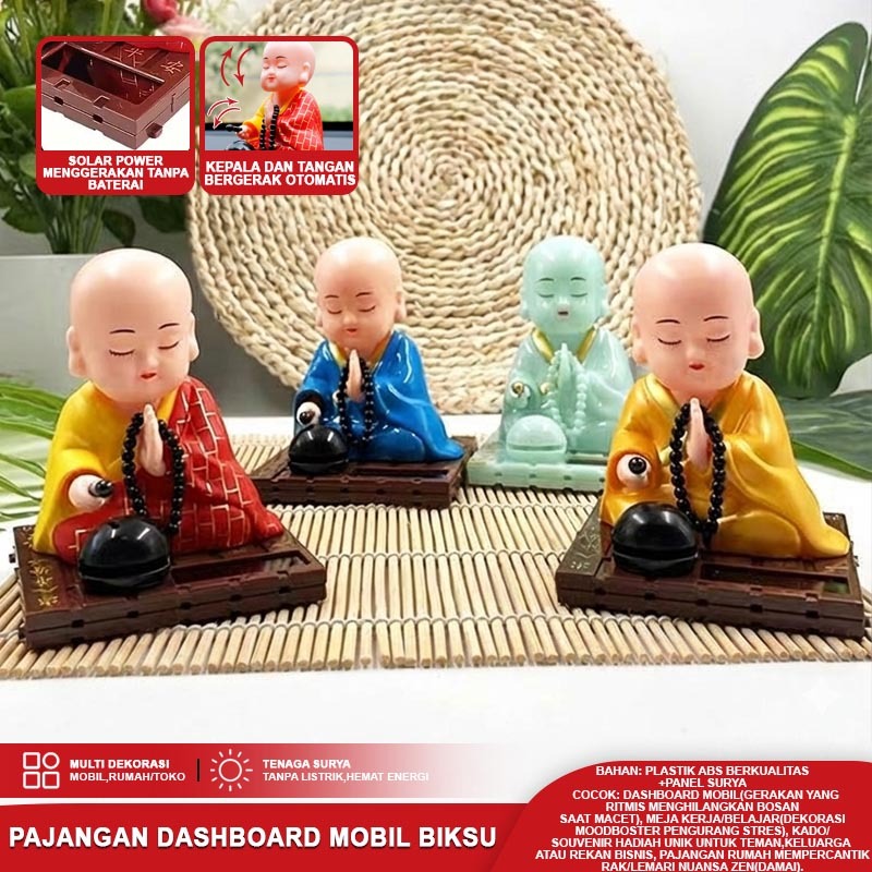 Pajangan Dashboard Mobil Dewa Uang Rejeki/Budha/Ganesha/Kwan Im-Hiasan Solar Power Premium