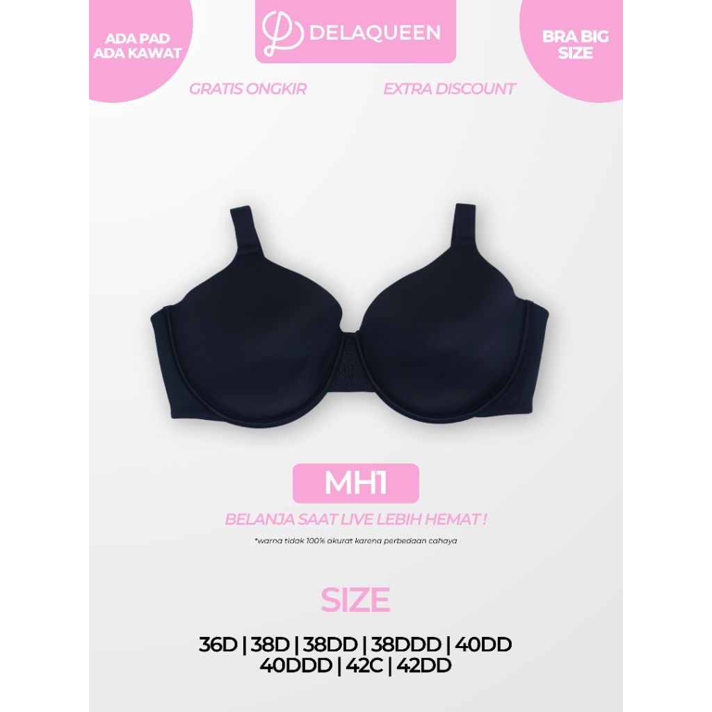 Delaqueen | Bra Big Size Bra Jumbo Bh Big Size 36D 38D 38DD 38DDD 40DD 40DDD 42C 42D MH1