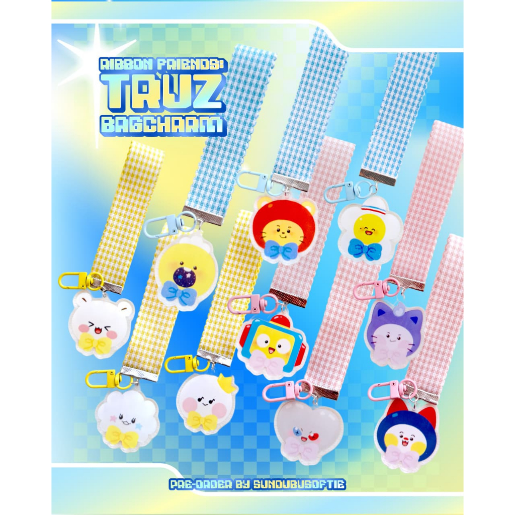 [READY STOCK] TRUZ Bag Charm / Keychain TRUZ / Gantungan Kunci TREASURE, Pilihan Warna Menarik