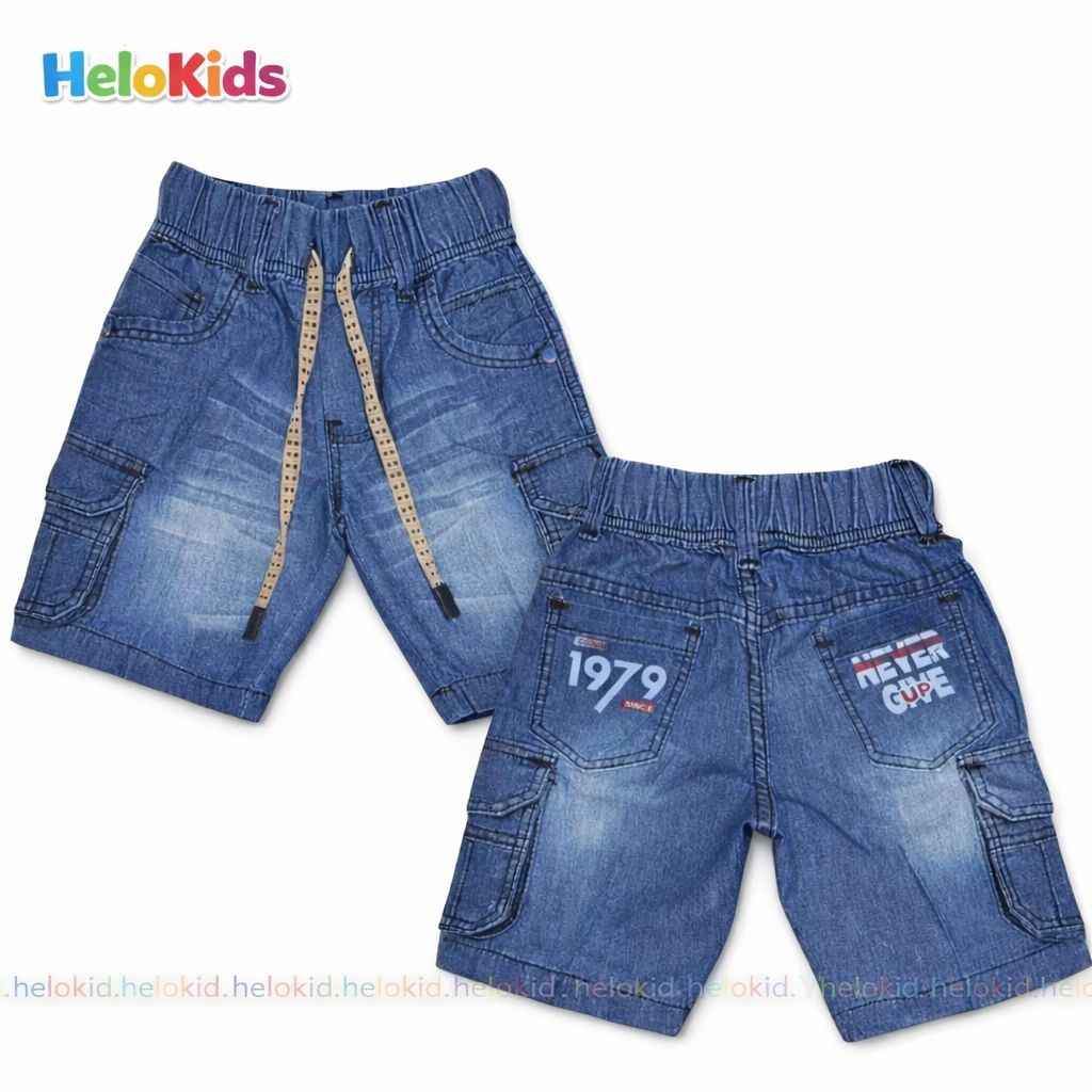 Celana Pop Jeans Cargo Anak Laki-Laki / Celana Pendek Anak Jeans Cargo Anak Laki-laki