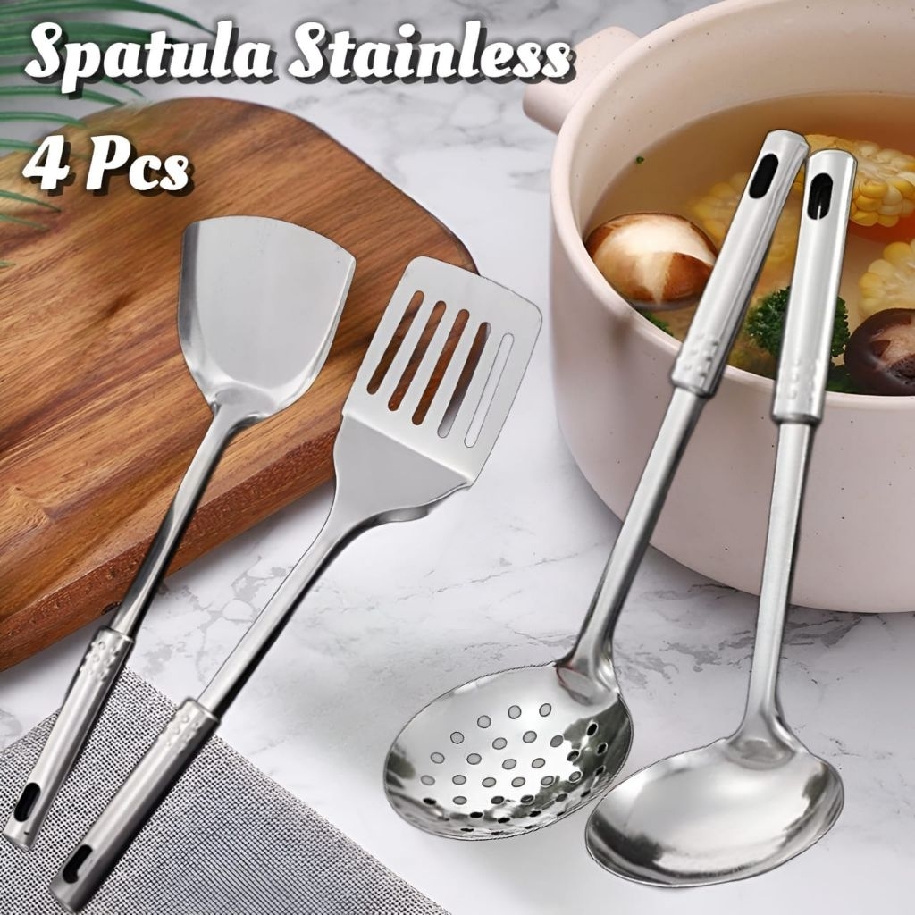 Spatula Stainless Set 4 Pcs Sutil Set Stainless Steel 4 Pcs Sutil Sodet