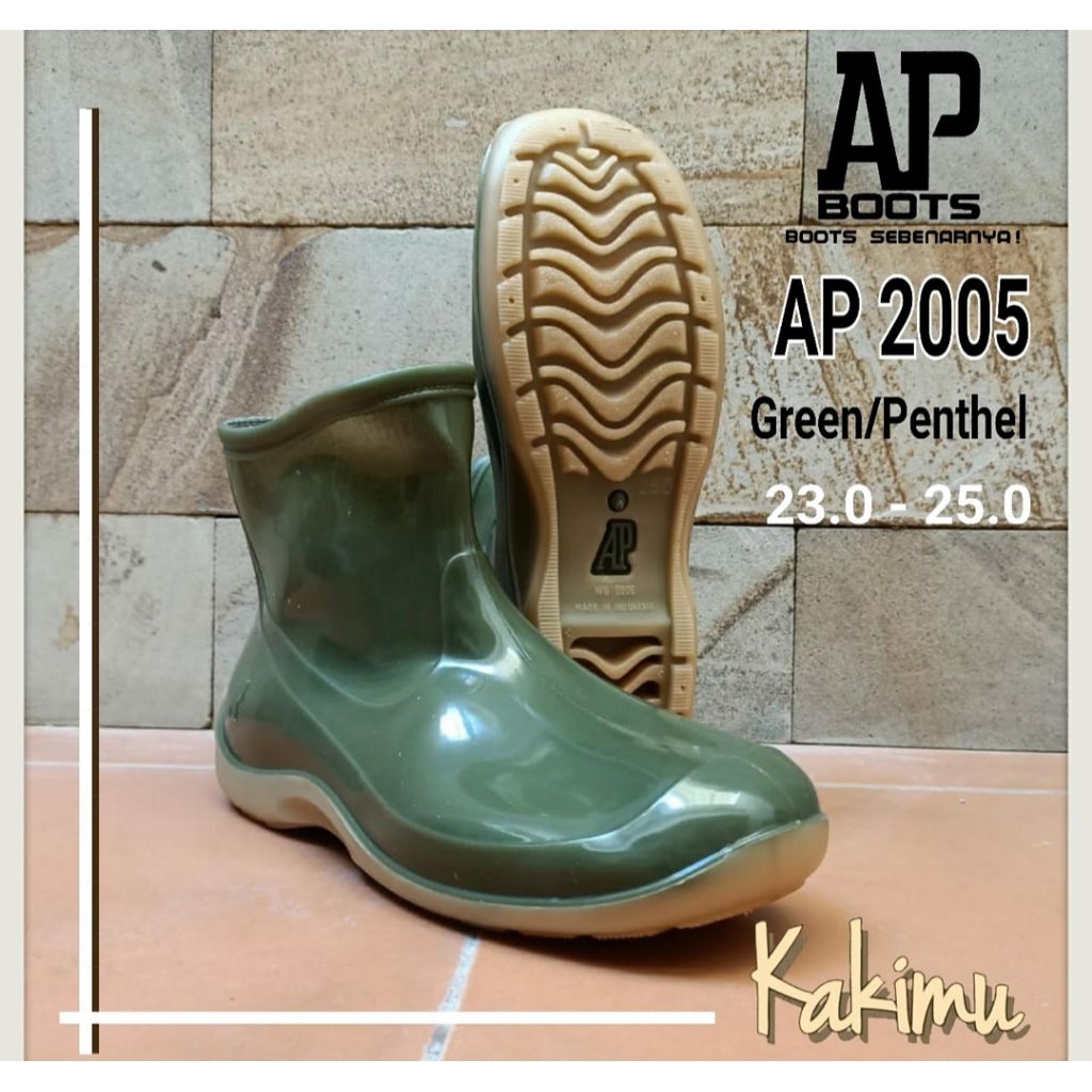 Sepatu Ap boots original wanita/pria - Ap boots pendek kecil 2005 green