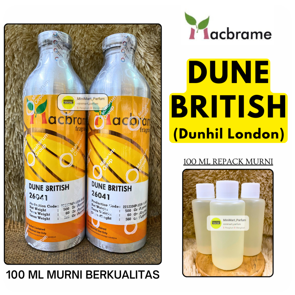 Bibit Parfum DUNHIL LONDON Berkualitas 100 ML Repack MACBRAME Dune BRITISH