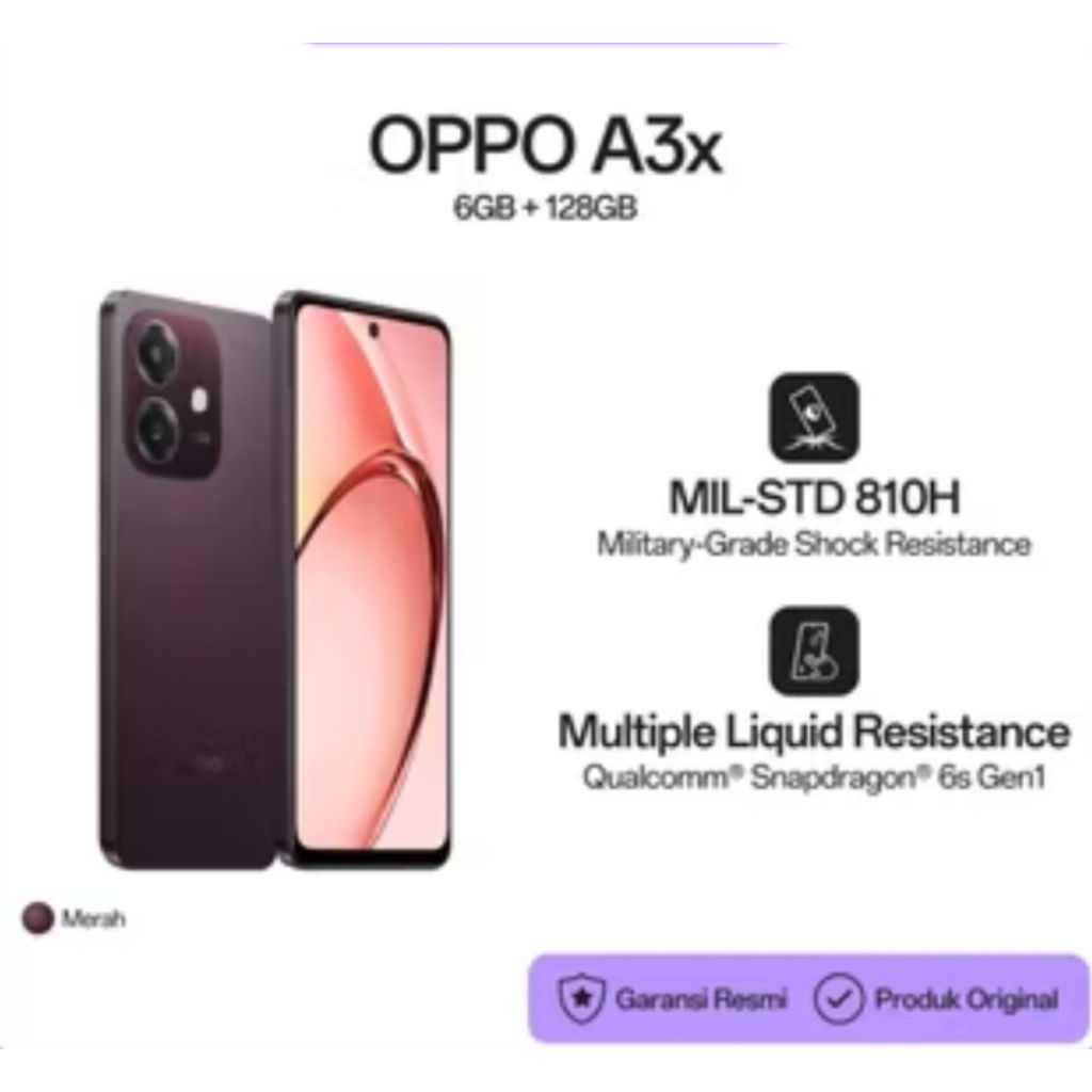 HP OPPO A3X Ram 6/128GB - hp bergaransi resmi - hp model terbaru 2026 - hp viral - hp termurah - hp 