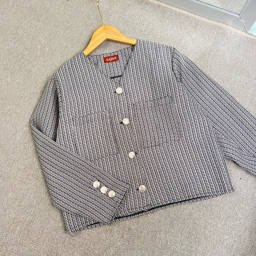 Evelyn Tweed Crop Blazer