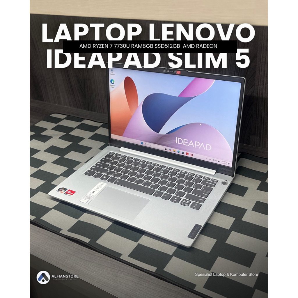 LAPTOP LENOVO IDEAPAD SLIM 5 AMD RYZEN 7 7730U RAM8GB SSD512GB
