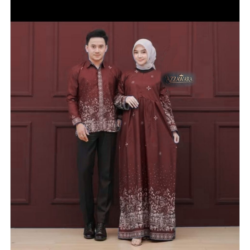 PAKAIAN BATIK SARIMBIT/setelan pasangan batik (batik sarimbit) yang terdiri dari kemeja lengan pende