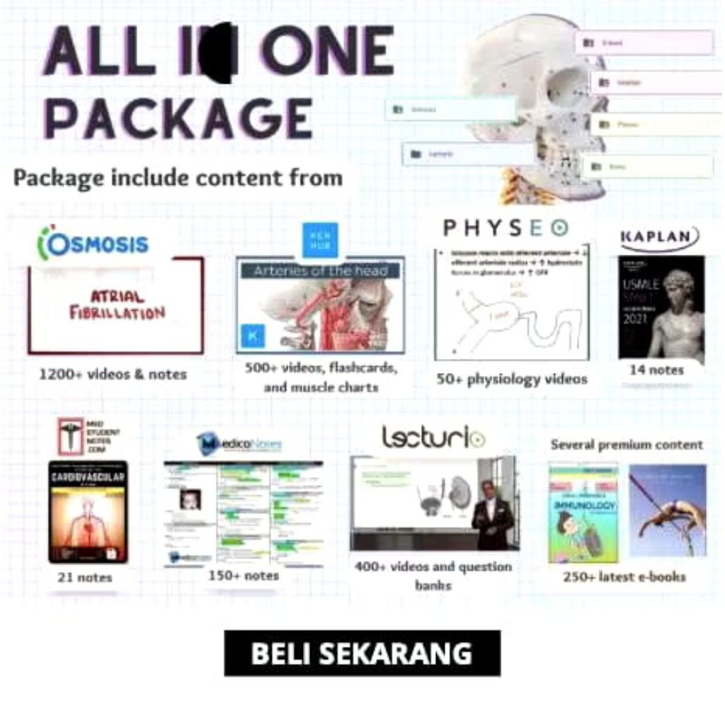 Rangkuman Belajar Kedokteran Osmosis Prime, Lecturio, Kenhub, dll