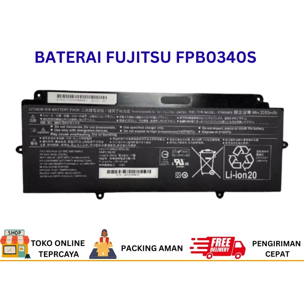 Baterai Laptop Fujitsu LifeBook U937 U938 U939 E548 Model FPB0340S