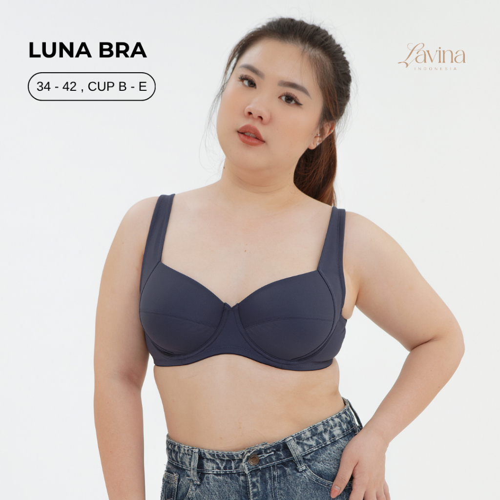 Lavina Bra Jumbo Berkawat Luna Function Bra Tali Lebar size 34-42 cup B-E