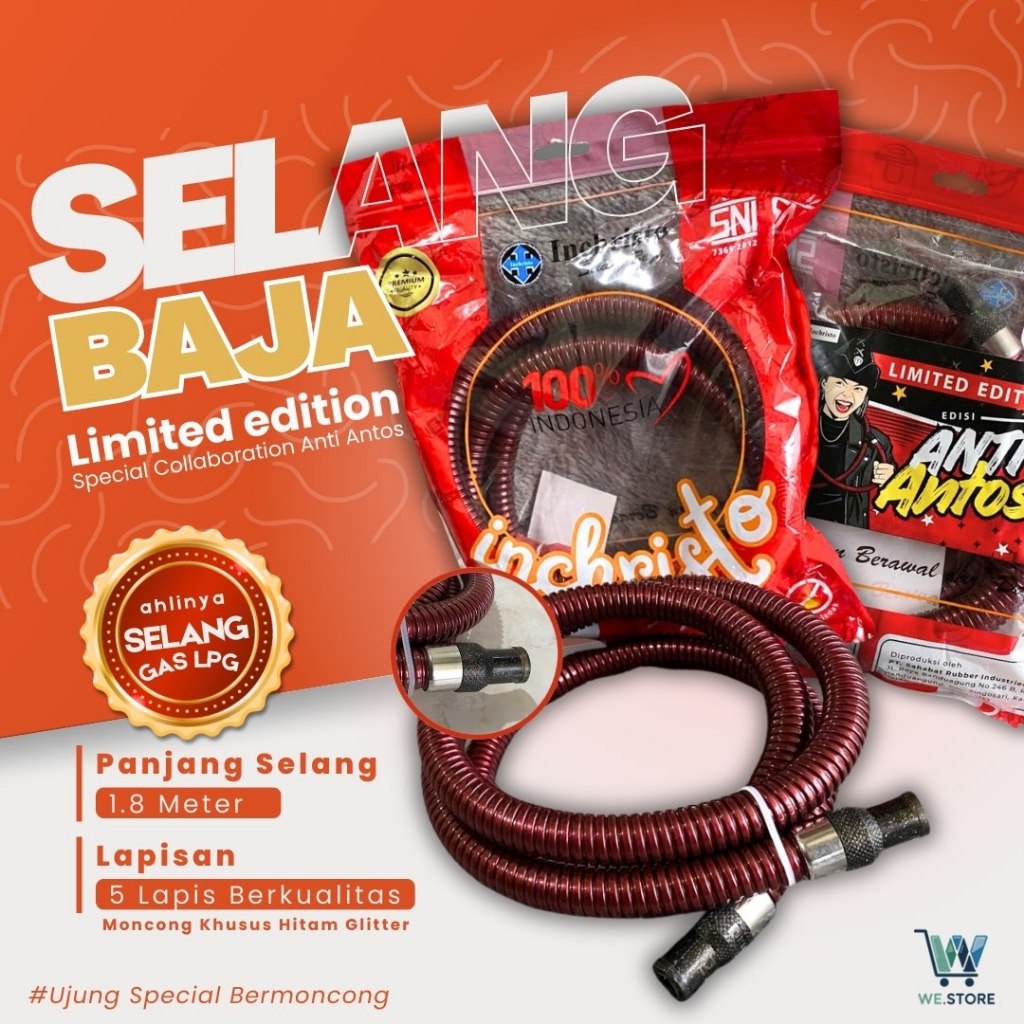 SELANG BAJA SPECIAL EDITION ANTI ANTOS Premium Spiral Kompor Gas LPG Panjang 1,8 Meter Anti Bocor, T