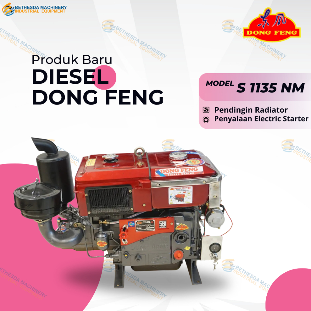 Diesel Dongfeng 35 HP / 35HP Mesin Penggerak Diesel 35 PK Dongfeng S 1135 M N Starter