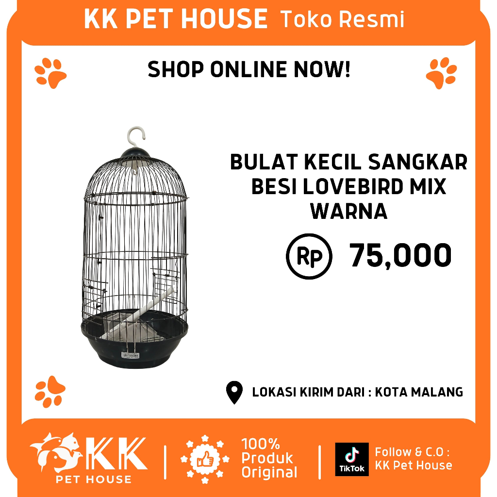 0624-BULAT KECIL SANGKAR BESI LOVEBIRD MIX WARNA