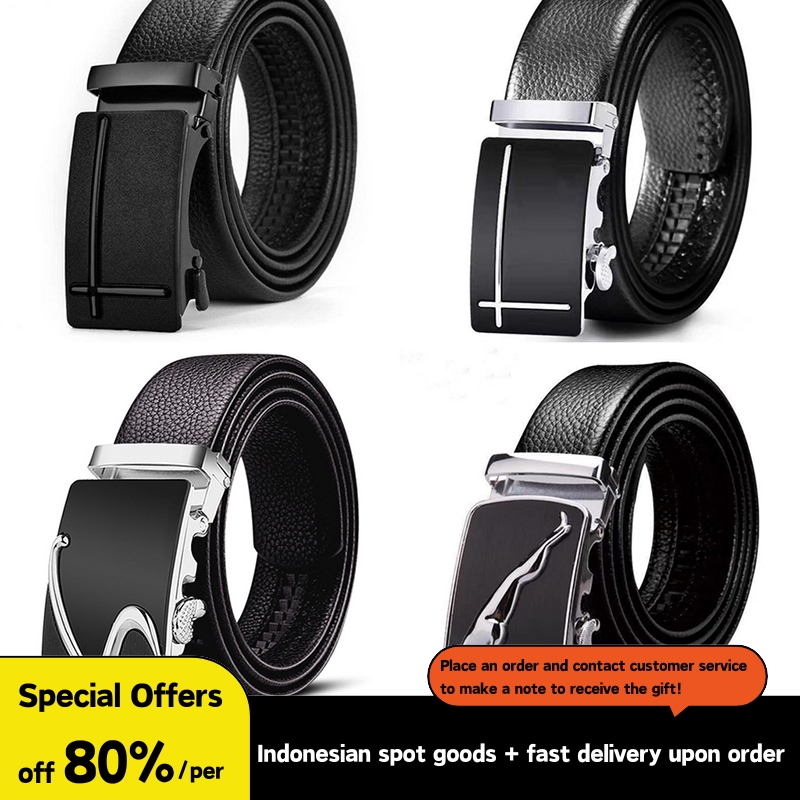 *In Stock*Korea Premium High Quality Men Original Buckle Leather Belt Men Leather Belt Automatic Buc