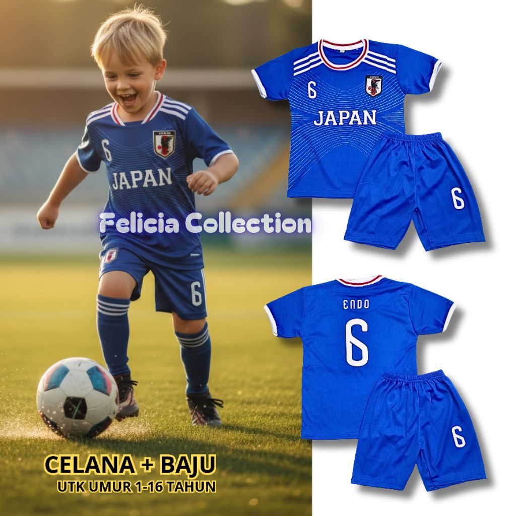 SETELAN JERSEY BOLA ANAK UMUR 1-14 TAHUN/BAJU BOLA ANAK