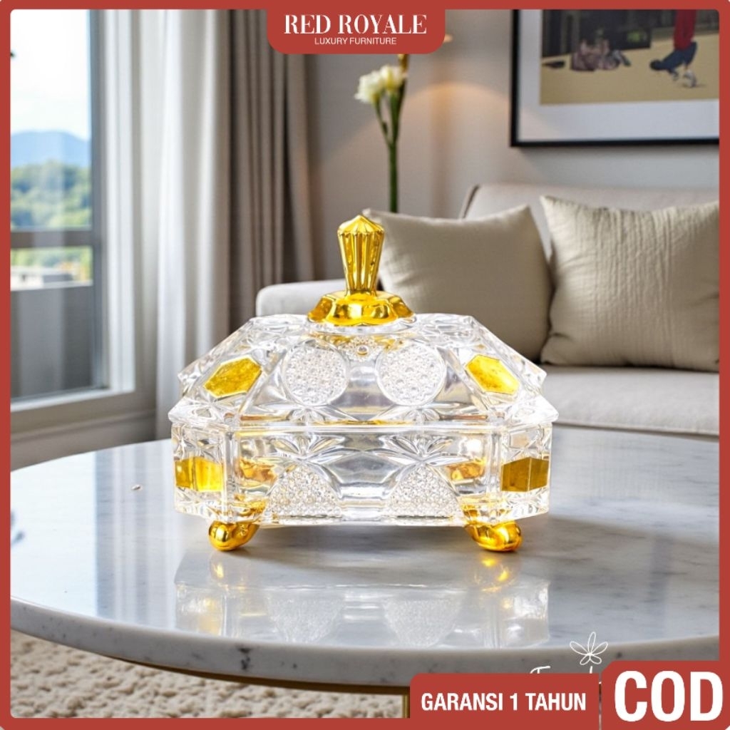 toples kue kaca kristal tempat penyimpanan makanan tempat serbaguna