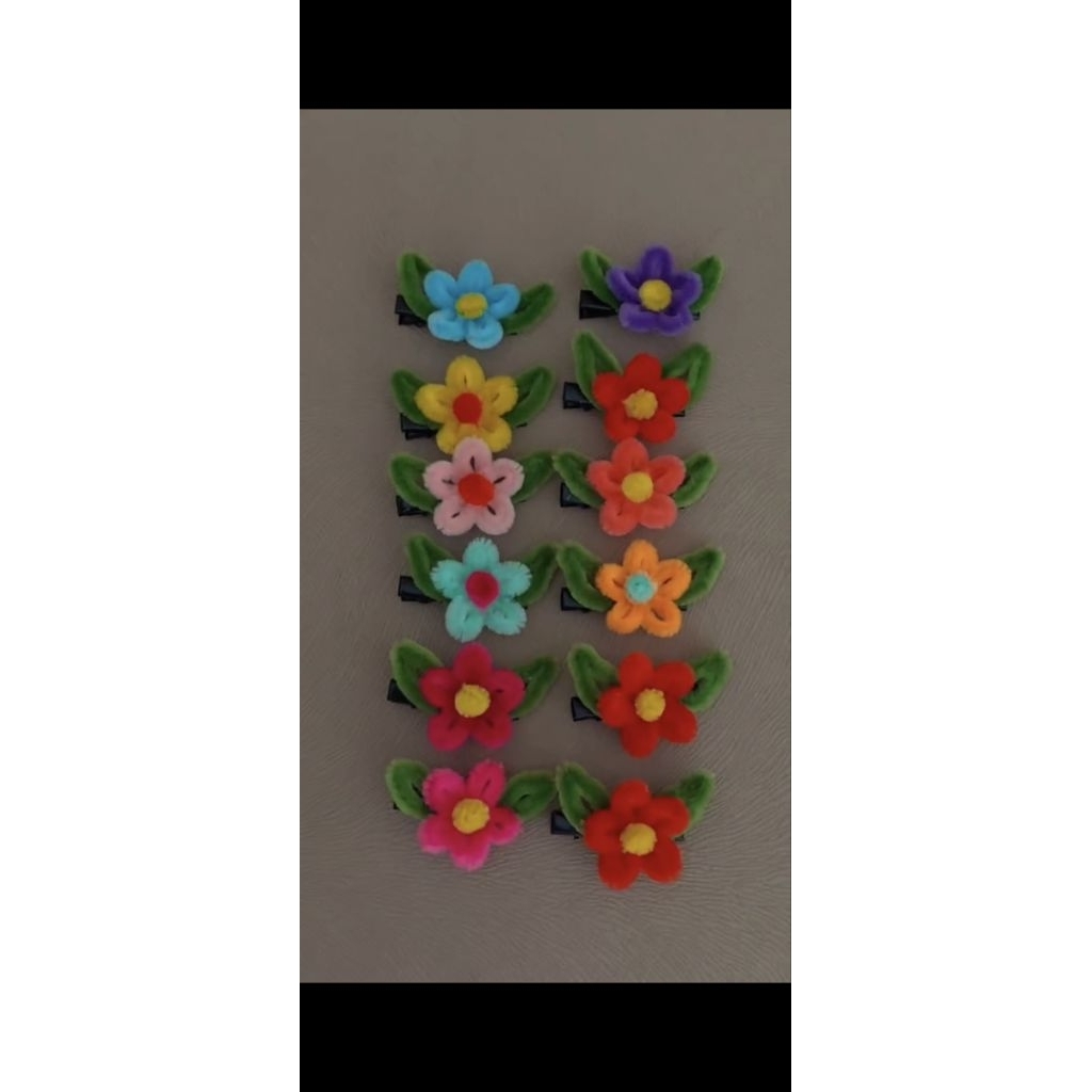 jepit bunga lucu / jepit kerudung / jepit rambut/ jepit bunga kawatbulu /jepit rambut anak2.