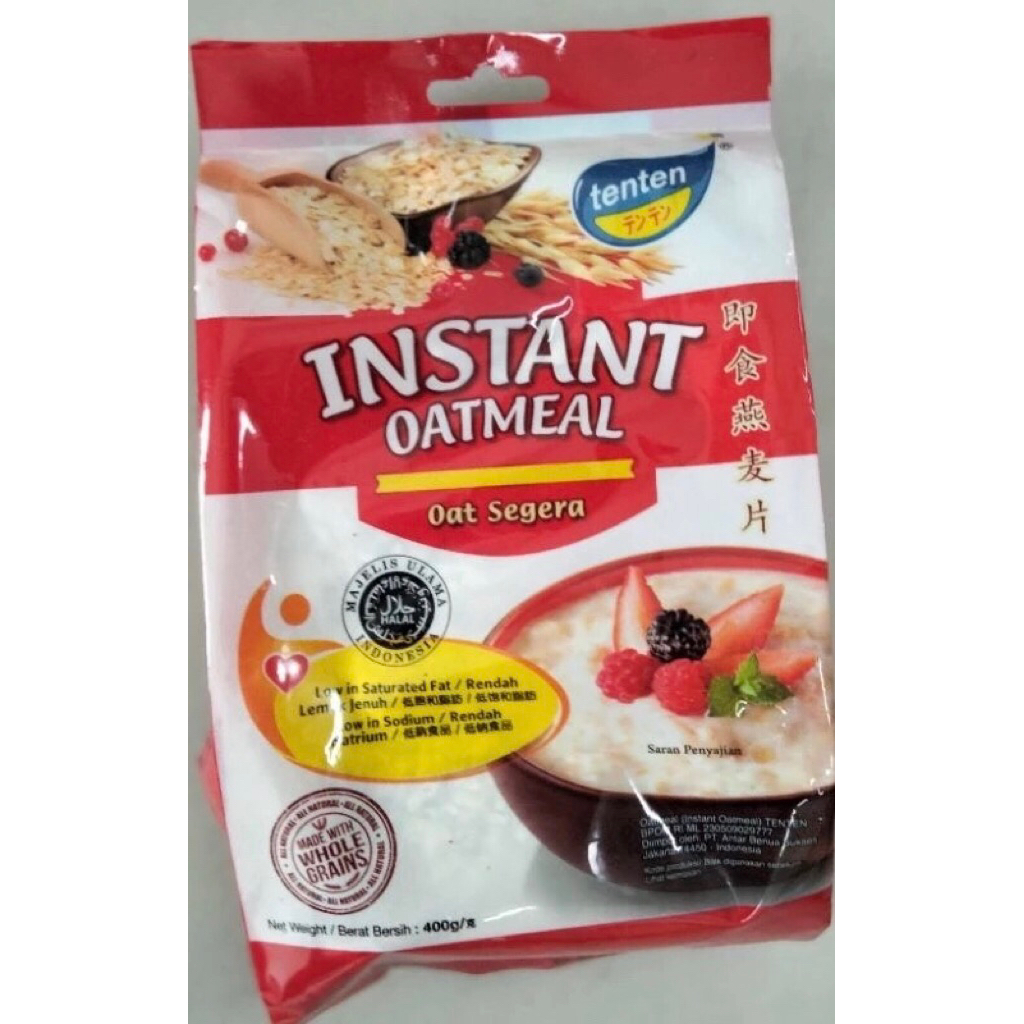 TENTEN INSTAN OATMEAL Whole Grains Free CHOLESTEROL / Havermut / Nestum / Quaker Oatmeal / Oat / Gan